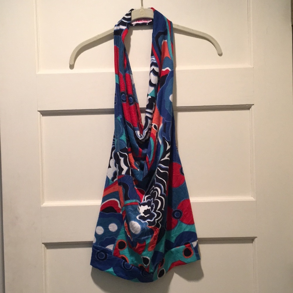 NWOT Cowl neck printed halter top -Italy